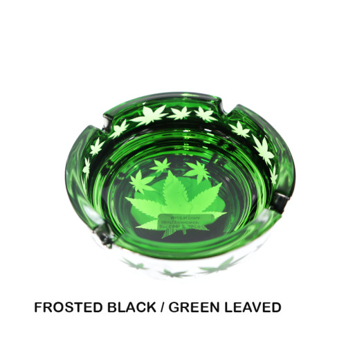 4.5 INCH TMI GLASS ROUND ASHTRAY 3CT/BOX